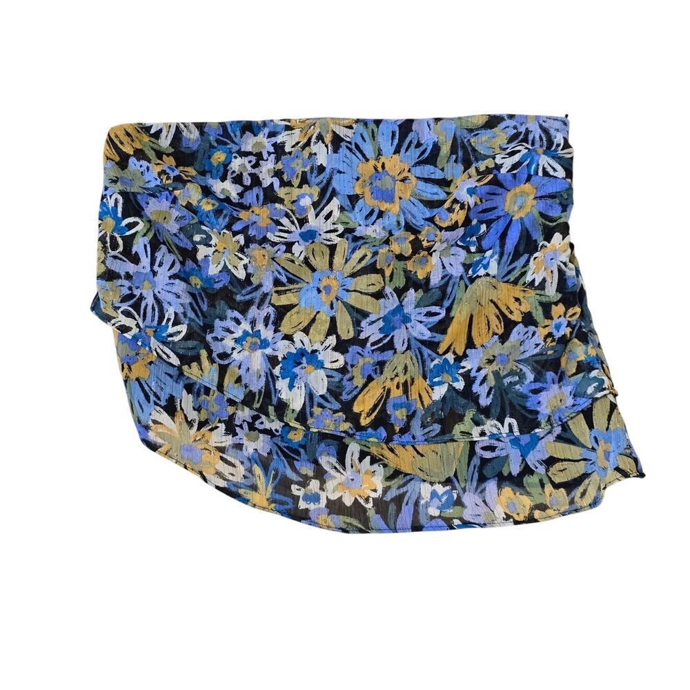 Sadie & Sage Floral Strapless Crop Top Midnight Multi NWT Size L